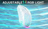 SOLAKAKA SM900 Wired Gaming Mouse with Honeycomb Shell，white - Close-Up Angle