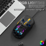 SOLAKAKA SM901 Gaming Mouse,13800DPI RGB Mouse with Programmable Buttons,53g Lightweight Wired Mouses for Gamer,Black - Front View