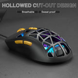 SOLAKAKA SM901 Gaming Mouse,13800DPI RGB Mouse with Programmable Buttons,53g Lightweight Wired Mouses for Gamer,Black