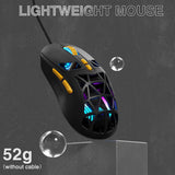 SOLAKAKA SM901 Gaming Mouse,13800DPI RGB Mouse with Programmable Buttons,53g Lightweight Wired Mouses for Gamer,Black - Low Angle