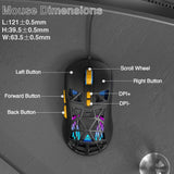 SOLAKAKA SM901 Gaming Mouse,13800DPI RGB Mouse with Programmable Buttons,53g Lightweight Wired Mouses for Gamer,Black