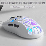 SOLAKAKA SM901 Gaming Mouse,13800DPI RGB Mouse with Programmable Buttons,53g Lightweight Wired Mouses for Gamer,white - Side View
