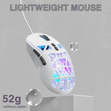 SOLAKAKA SM901 Gaming Mouse,13800DPI RGB Mouse with Programmable Buttons,53g Lightweight Wired Mouses for Gamer,white