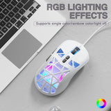 SOLAKAKA SM901 Gaming Mouse,13800DPI RGB Mouse with Programmable Buttons,53g Lightweight Wired Mouses for Gamer,white - 45-Degree Angle