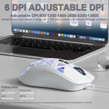 SOLAKAKA SM901 Gaming Mouse,13800DPI RGB Mouse with Programmable Buttons,53g Lightweight Wired Mouses for Gamer,white