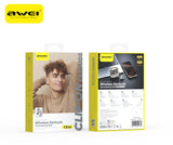 AWEI TZ50 Open Ear Wireless Earbuds with LED Power Display,Beige - Front View