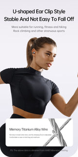 AWEI TZ50 Open Ear Wireless Earbuds with LED Power Display,black - Low Angle