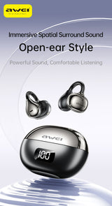 AWEI TZ50 Open Ear Wireless Earbuds with LED Power Display,orang