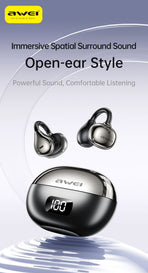 AWEI TZ50 Open Ear Wireless Earbuds with LED Power Display,orang