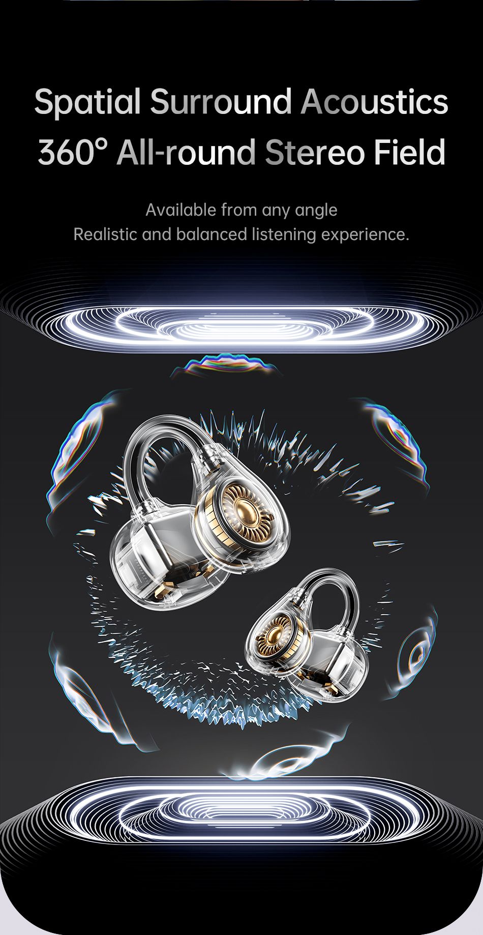 AWEI TZ50 Open Ear Wireless Earbuds with LED Power Display,orang