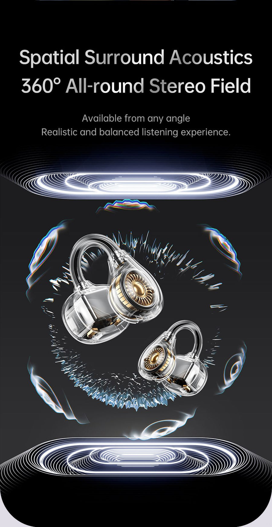 AWEI TZ50 Open Ear Wireless Earbuds with LED Power Display,orang