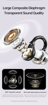AWEI TZ50 Open Ear Wireless Earbuds with LED Power Display,orang - Close-Up Angle