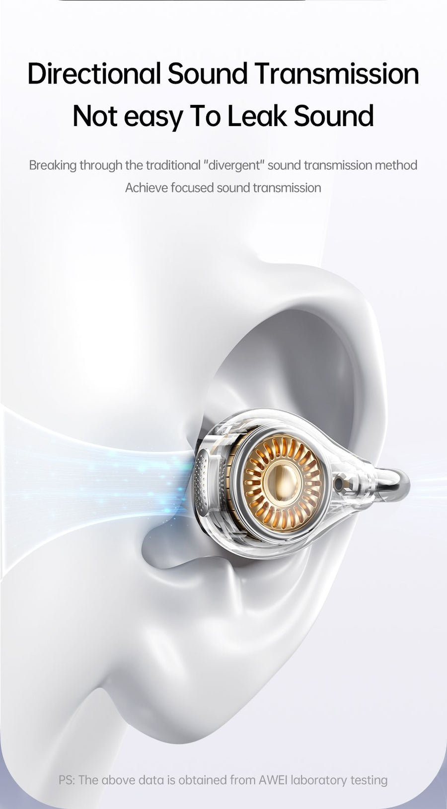 AWEI TZ50 Open Ear Wireless Earbuds with LED Power Display,orang