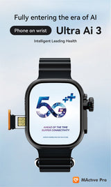 UltraAi3 5G Smart Watch, Retractable Rotating Camera，black - Rear View