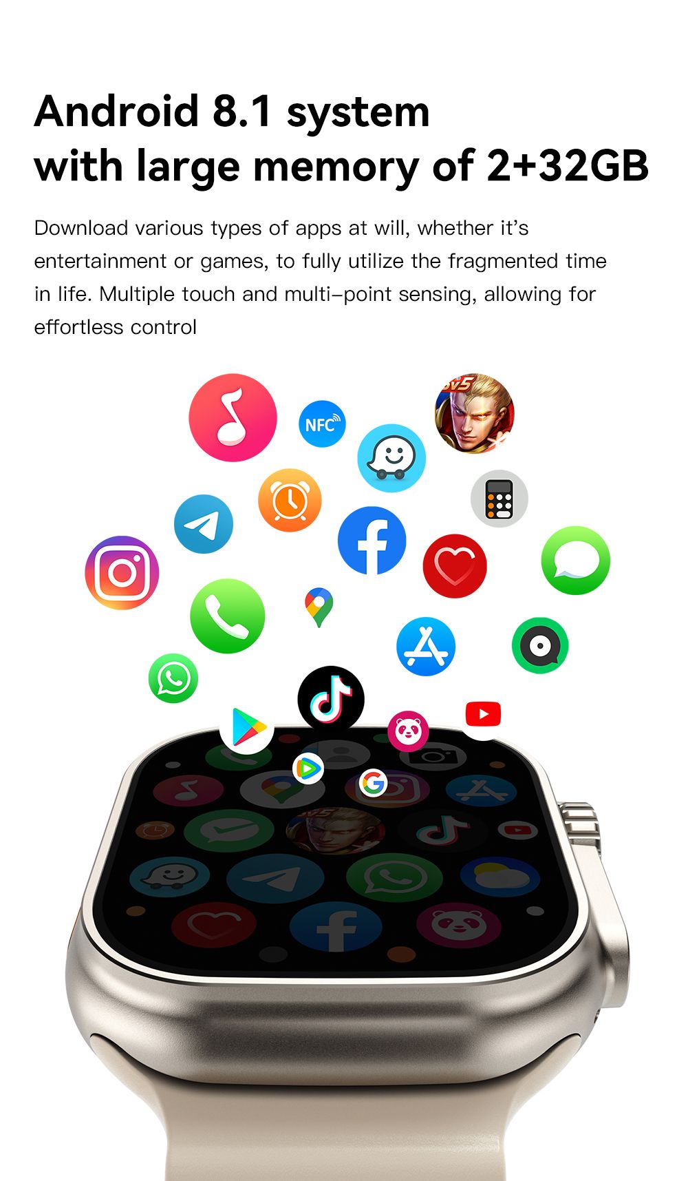 UltraAi3 5G Smart Watch, Retractable Rotating Camera，silver