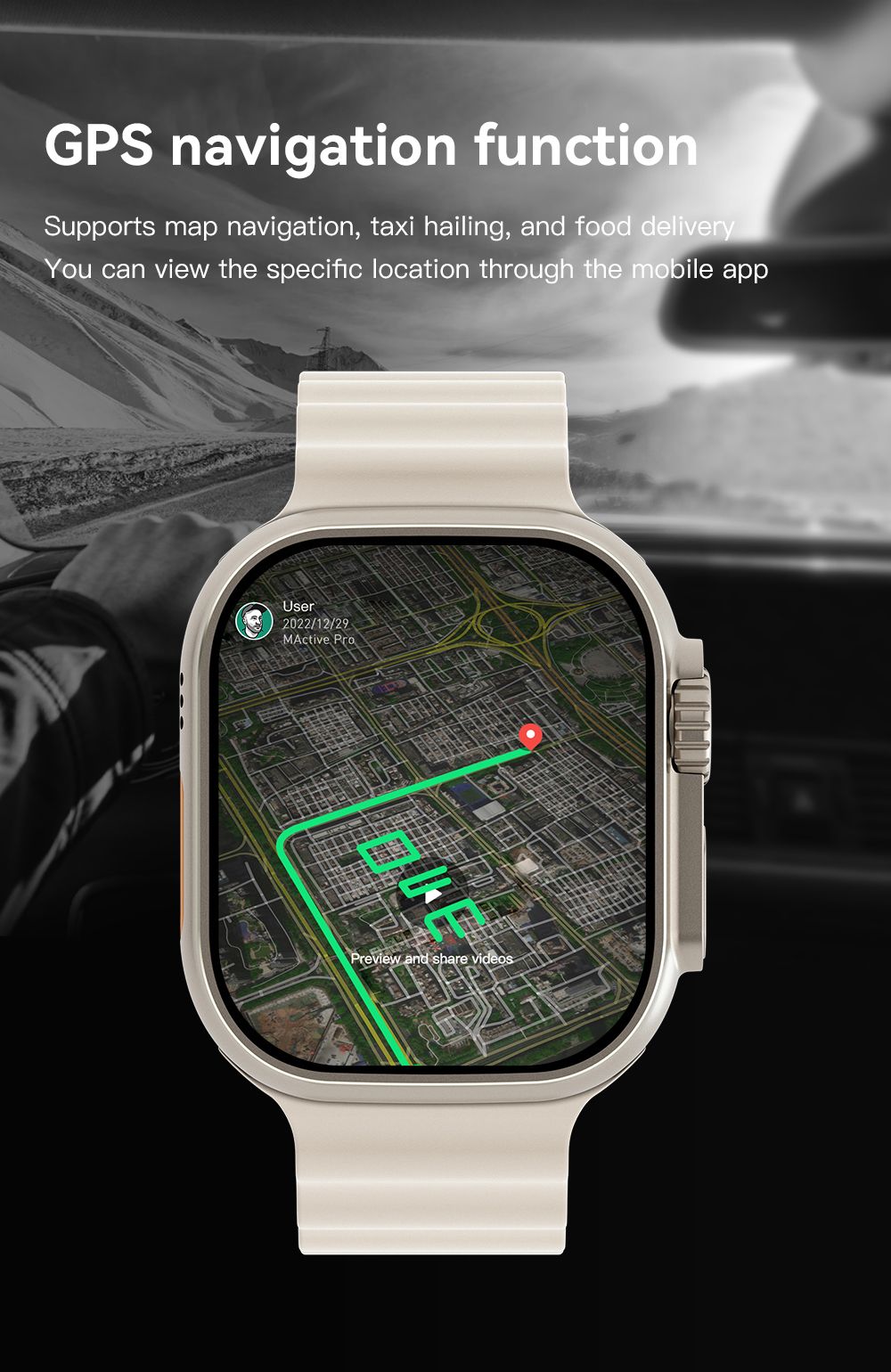 UltraAi3 5G Smart Watch, Retractable Rotating Camera，silver