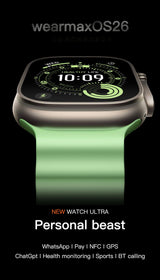 DT Ultra5pro Smart Watch, Full Touch Fitness Watch for Men Women，green