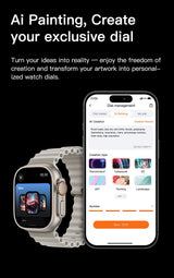 DT Ultra5pro Smart Watch, Full Touch Fitness Watch for Men Women，green - Extra Image
