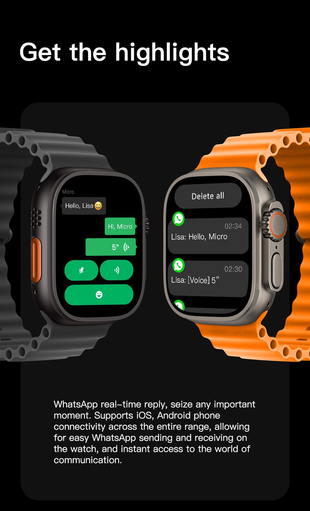 DT Ultra5pro Smart Watch, Full Touch Fitness Watch for Men Women，Silver