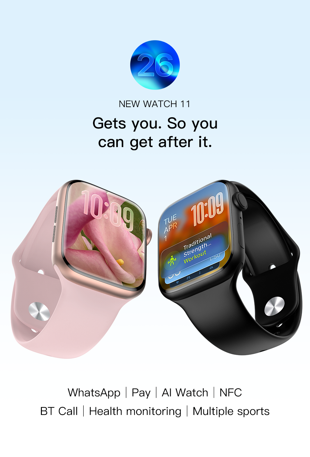 Watch 11 Pro Mini AI Smart Watch，black