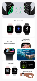 Watch 11 Pro Mini AI Smart Watch，black - Close-Up Angle
