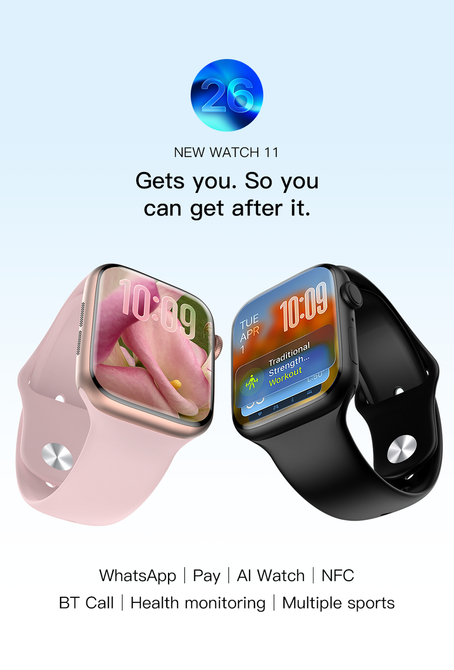 Watch 11 Pro Mini AI Smart Watch，silver