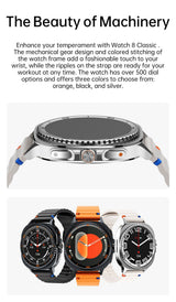 Watch8Classic-MA33 Fitness Smartwatch Bluetooth Call Waterproof Health Tracker for iPhone Android,Orange - Close-Up Angle