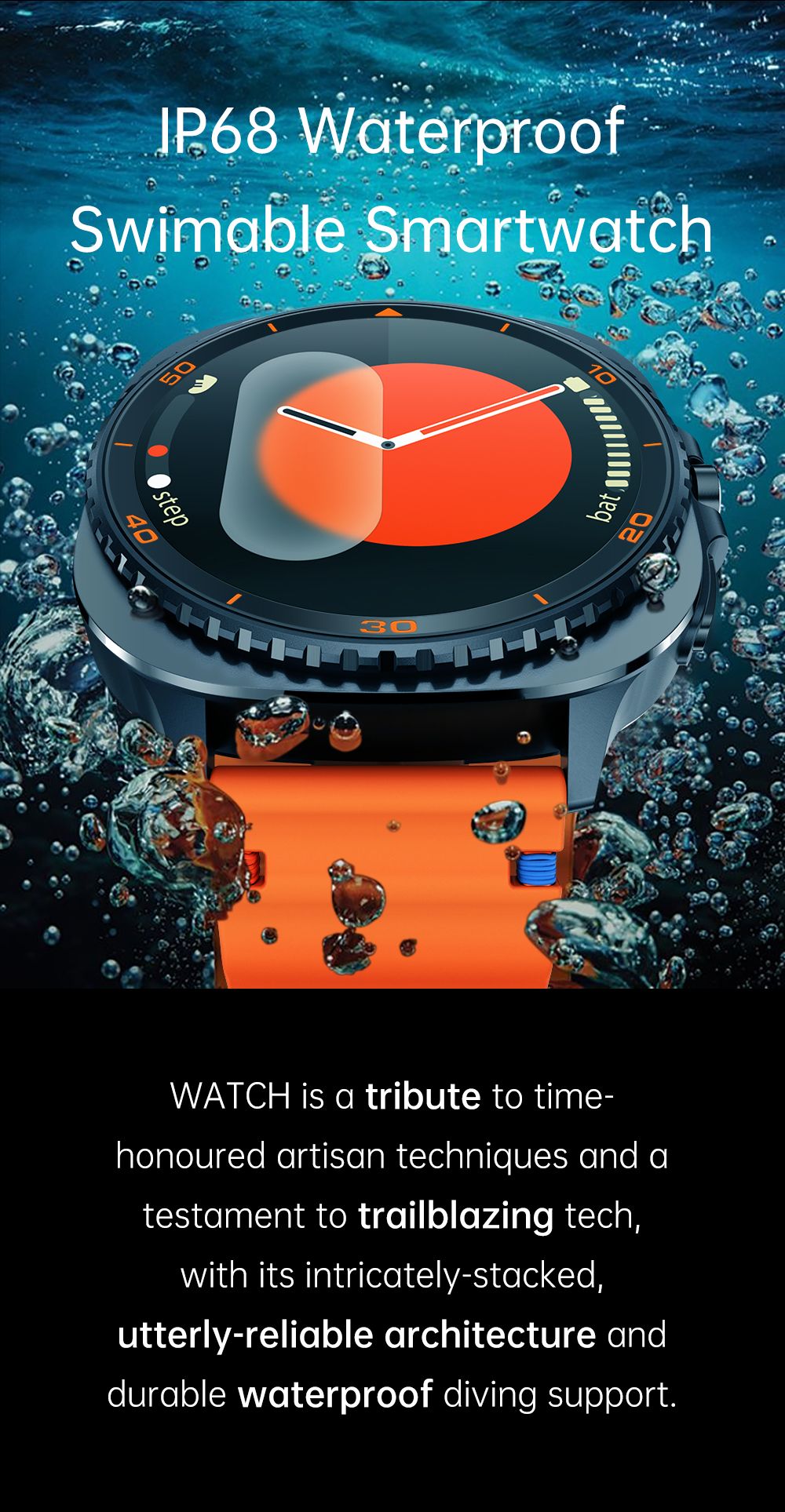 Watch8Classic-MA33 Fitness Smartwatch Bluetooth Call Waterproof Health Tracker for iPhone Android,Orange