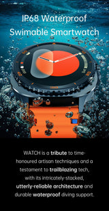 Watch8Classic-MA33 Fitness Smartwatch Bluetooth Call Waterproof Health Tracker for iPhone Android,Orange - Extra Image