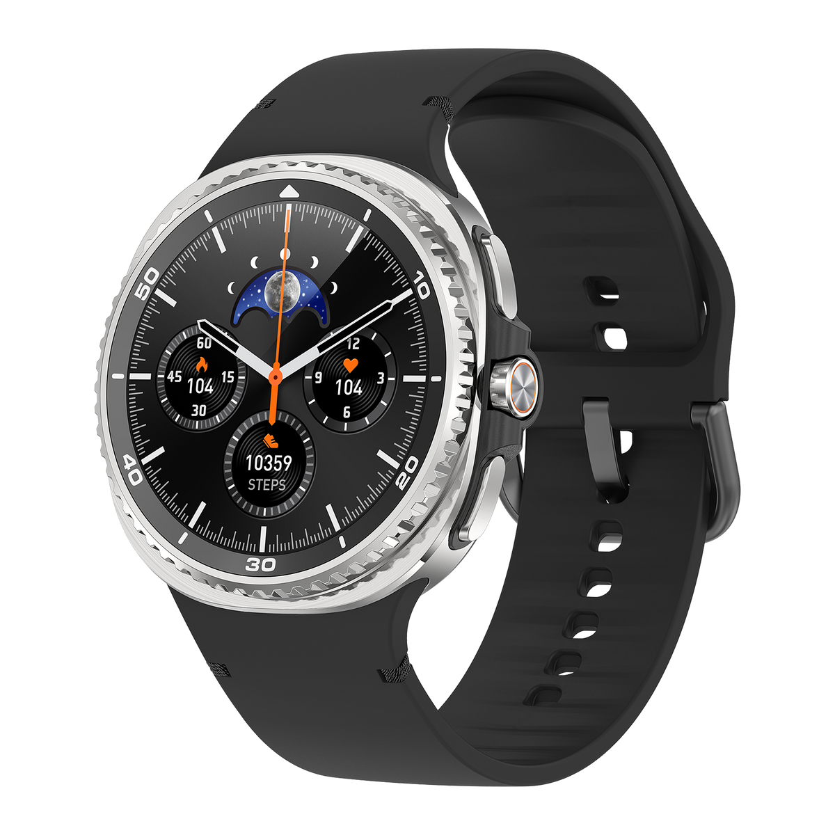 Watch8Classic-SU02 Smart Watch, Full Touch Screen Silicone Sports Wrist Watch for Men Women，Black