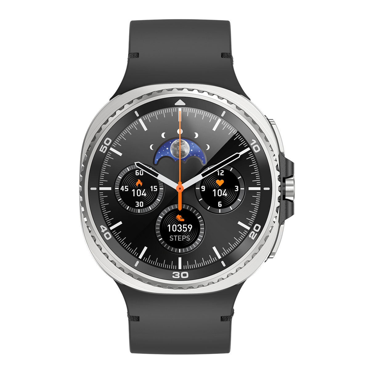 Watch8Classic-SU02 Smart Watch, Full Touch Screen Silicone Sports Wrist Watch for Men Women，Black