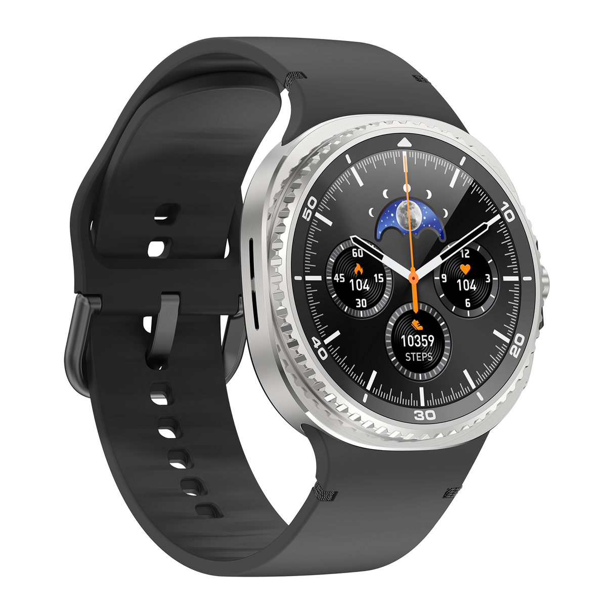 Watch8Classic-SU02 Smart Watch, Full Touch Screen Silicone Sports Wrist Watch for Men Women，Black