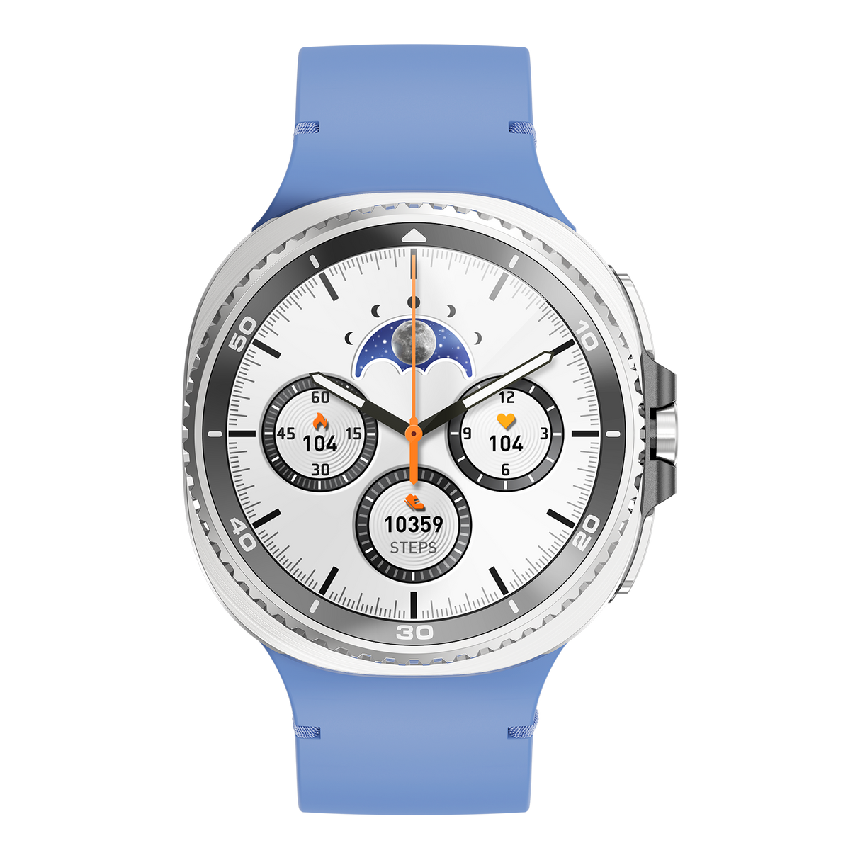 Watch8Classic-SU02 Smart Watch, Full Touch Screen Silicone Sports Wrist Watch for Men Women，Blue