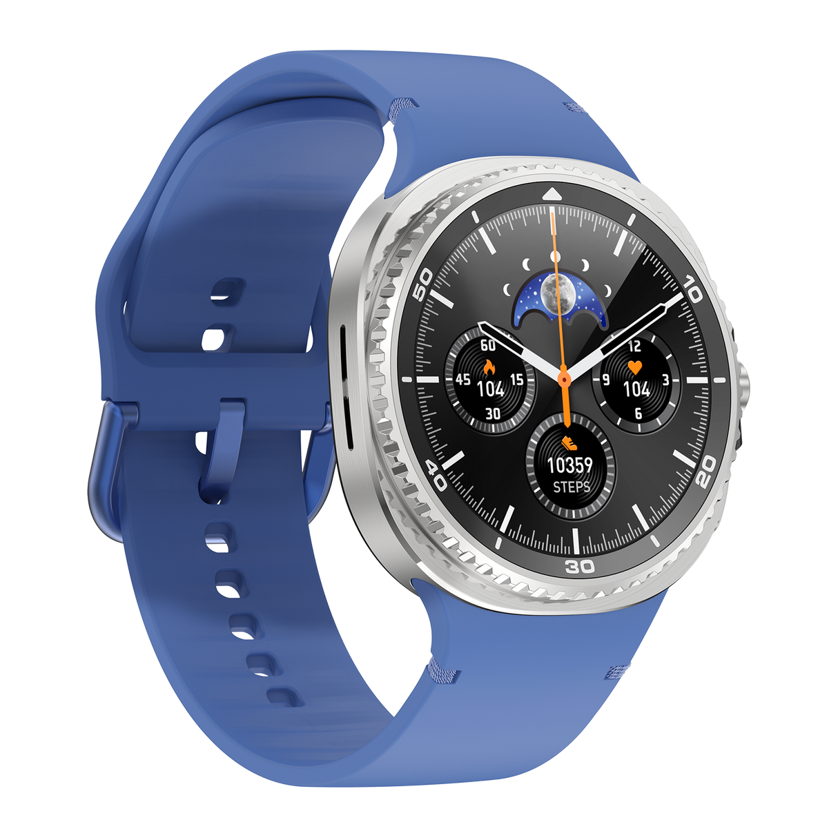 Watch8Classic-SU02 Smart Watch, Full Touch Screen Silicone Sports Wrist Watch for Men Women，Blue