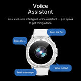 Watch8Classic-SU02 Smart Watch, Full Touch Screen Silicone Sports Wrist Watch for Men Women，Green - Extra Image