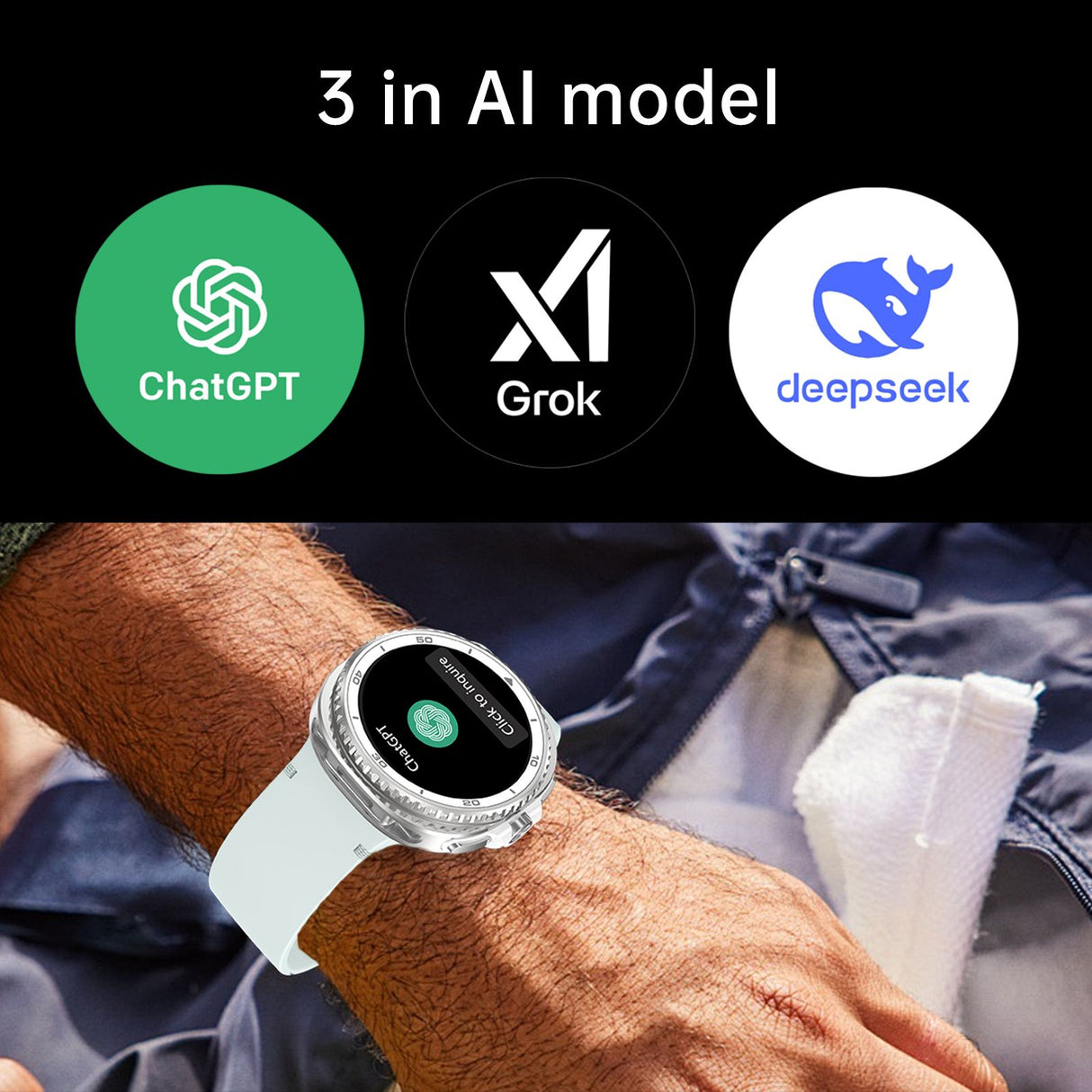 Watch8Classic-SU02 Smart Watch, Full Touch Screen Silicone Sports Wrist Watch for Men Women，Green