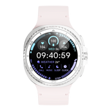 Watch8Classic-SU02 Smart Watch, Full Touch Screen Silicone Sports Wrist Watch for Men Women，Pink