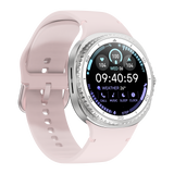 Watch8Classic-SU02 Smart Watch, Full Touch Screen Silicone Sports Wrist Watch for Men Women，Pink