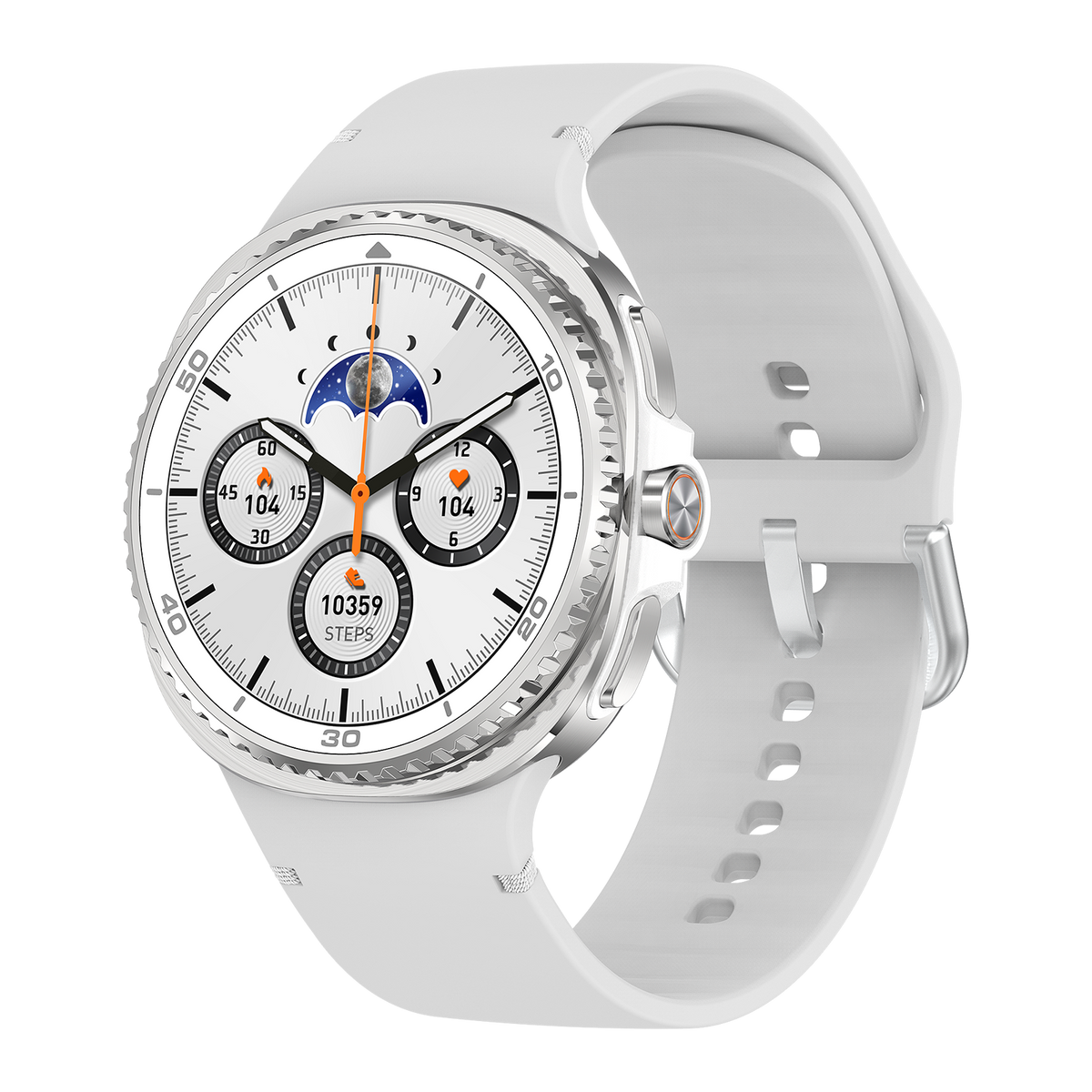 Watch8Classic-SU02 Smart Watch, Full Touch Screen Silicone Sports Wrist Watch for Men Women，White