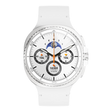 Watch8Classic-SU02 Smart Watch, Full Touch Screen Silicone Sports Wrist Watch for Men Women，White - Front View