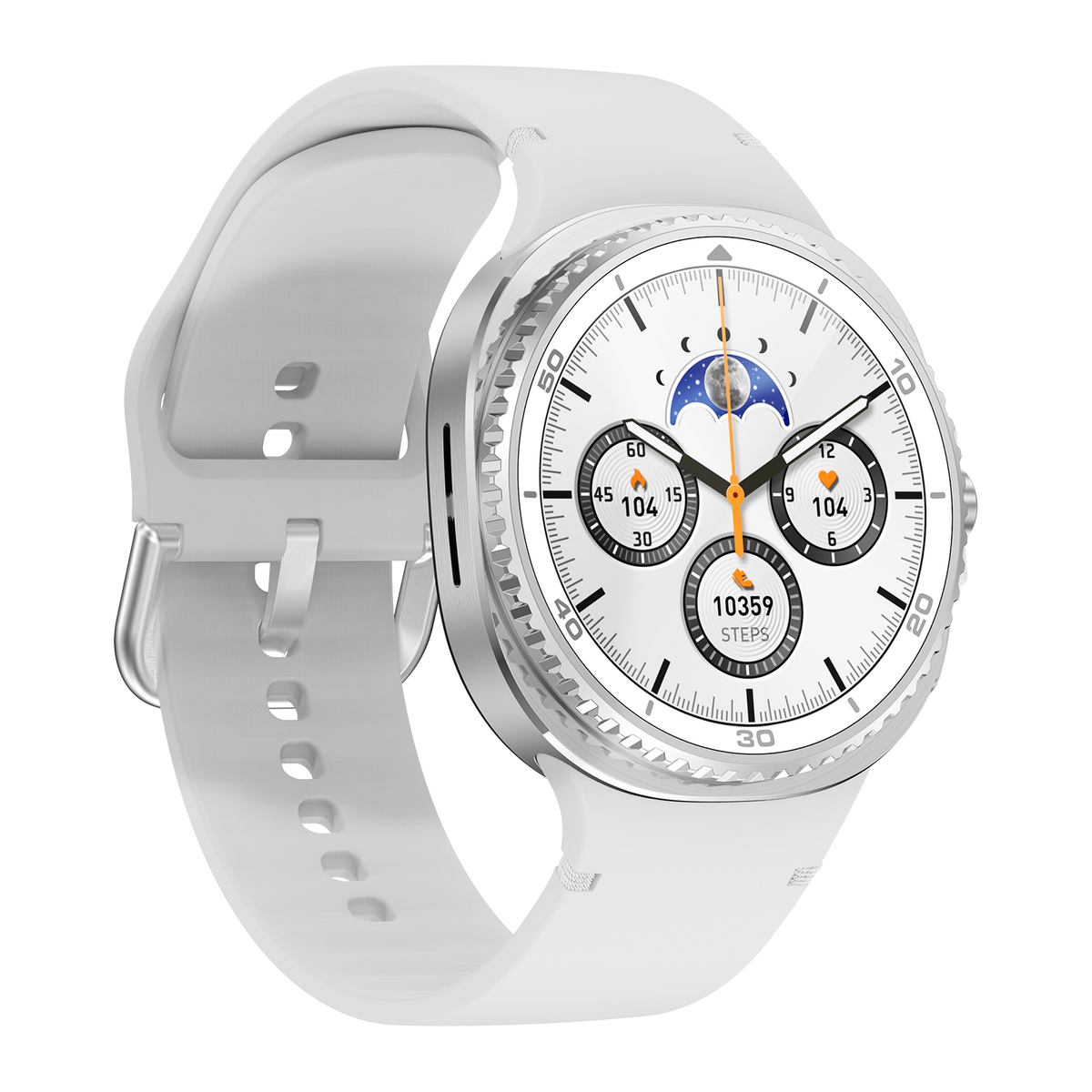 Watch8Classic-SU02 Smart Watch, Full Touch Screen Silicone Sports Wrist Watch for Men Women，White