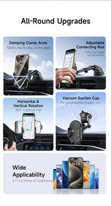 X72 360° Rotation Car Phone Holder, Auto Lock Air Vent Mount for All Mobile Phones，black - Top-Down View