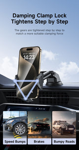 X72 360° Rotation Car Phone Holder, Auto Lock Air Vent Mount for All Mobile Phones，black