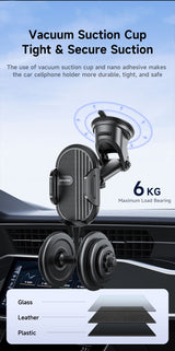 X72 360° Rotation Car Phone Holder, Auto Lock Air Vent Mount for All Mobile Phones，black