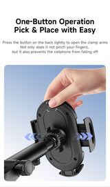 X72 360° Rotation Car Phone Holder, Auto Lock Air Vent Mount for All Mobile Phones，black - Close-Up Angle