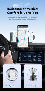 X72 360° Rotation Car Phone Holder, Auto Lock Air Vent Mount for All Mobile Phones，black