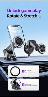 AWEI X88 Suction Cup Car Mount, Windshield Dashboard Universal Cell Phone Holder，black - Close-Up Angle