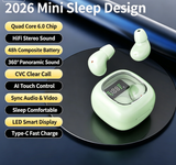 Y19 Mini Hidden Sleep Wireless Bluetooth Earbuds with LED Digital Display，green - Front View