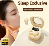 Y19 Mini Hidden Sleep Wireless Bluetooth Earbuds with LED Digital Display，green - Rear View