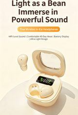 Y19 Mini Hidden Sleep Wireless Bluetooth Earbuds with LED Digital Display，green - Low Angle